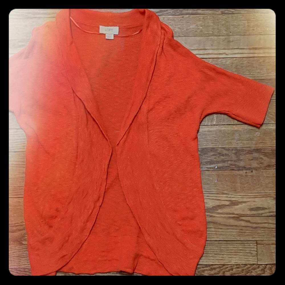 Open cardigan with elbow length sleeve